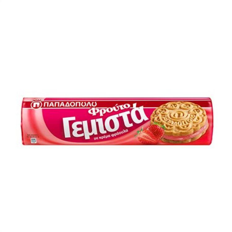 PAPADOPOULOU FILLED BISCUITS WITH STRAWBERRY CREAM 200g