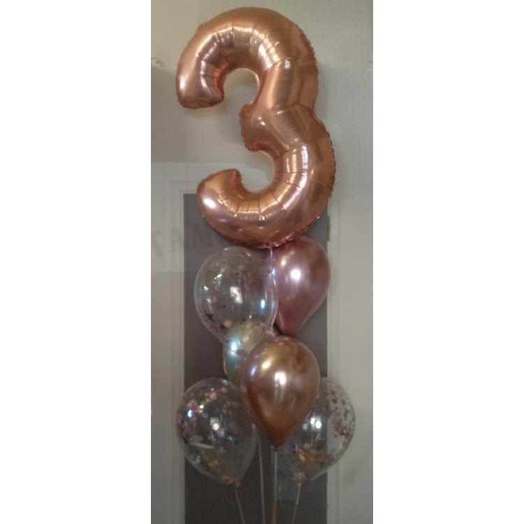 Bouquet With Number And Balloons