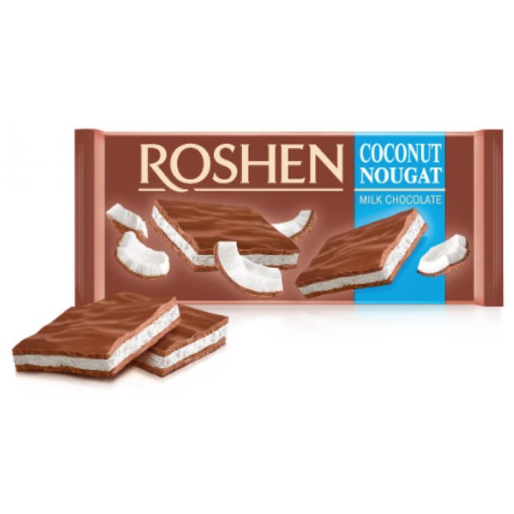 ROSHEN MILK CHOCOLATE COCONUT NOUGAT 90G